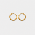 Set of 2 Pairs Brushed Gold Minimal Hoops
