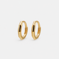 Gold Bevelled Huggie Hoops