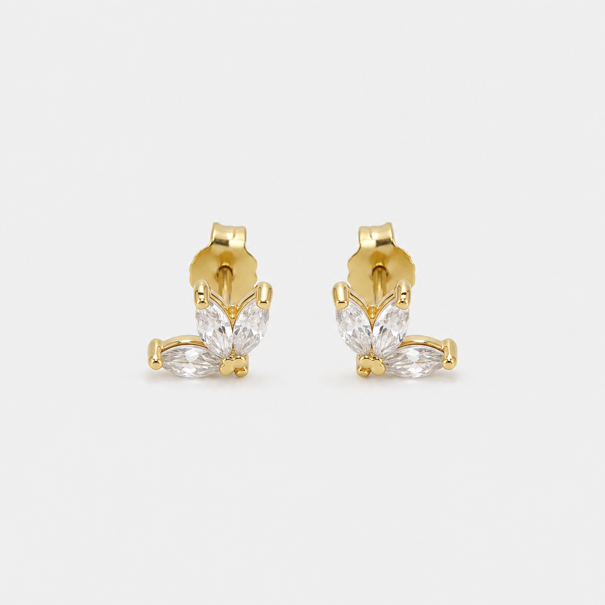 Crystal Fan Stud Earrings