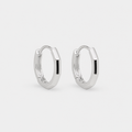 Silver Bevelled Huggie Hoops