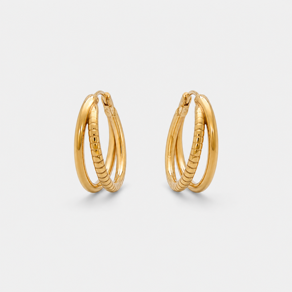 Textured Duo Hoop Earrings