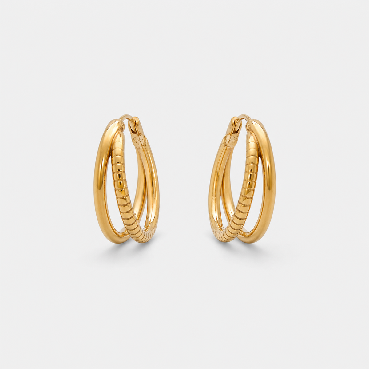 Textured Duo Hoop Earrings