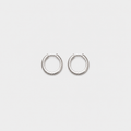 Set of 2 Pairs Brushed Silver Minimal Hoops