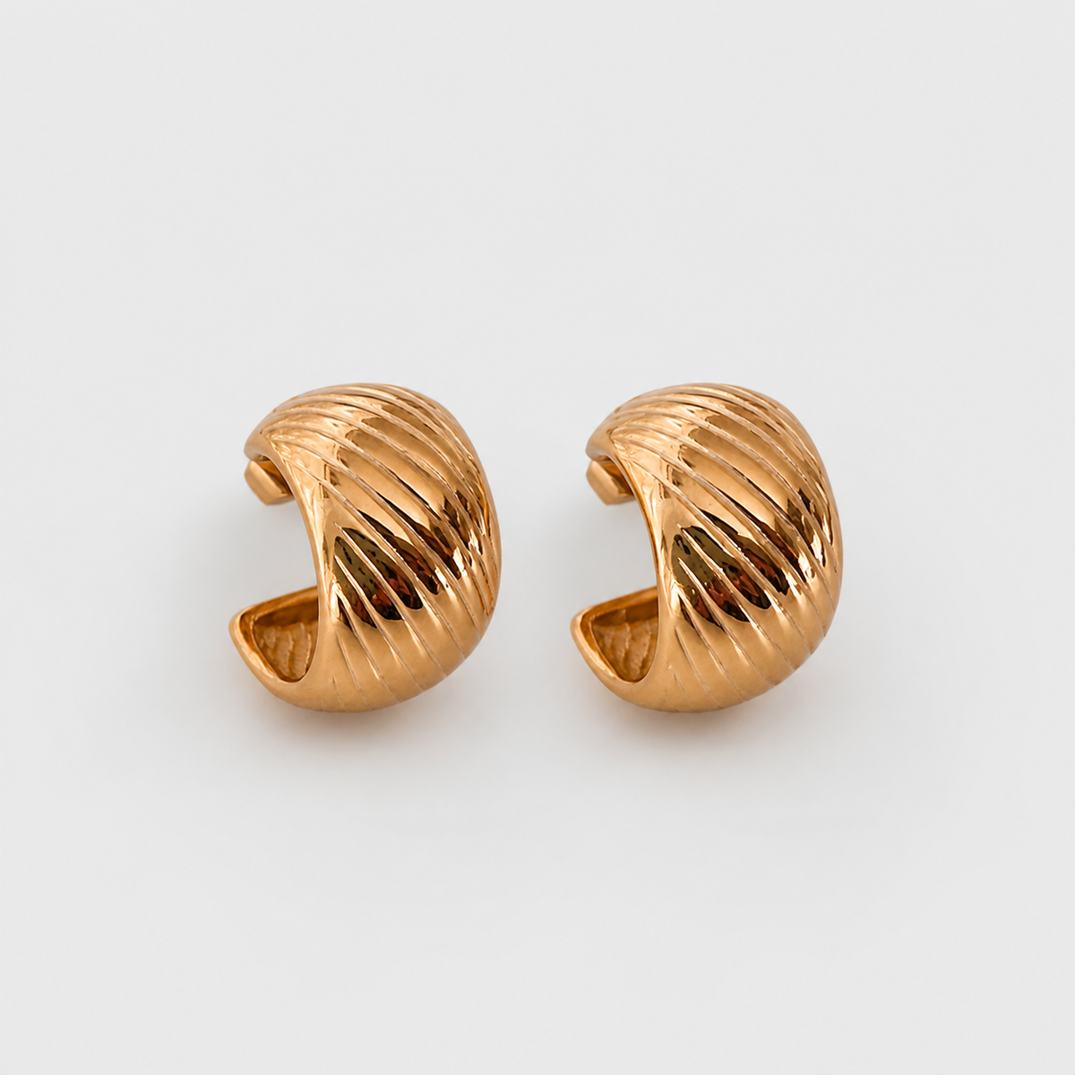Everyday Ridged Gold Hoops
