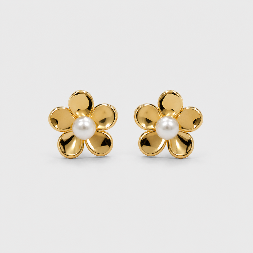 Flower Pearl Micro Hoops
