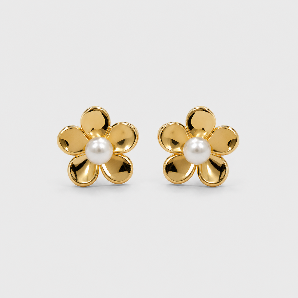 Flower Pearl Micro Hoops
