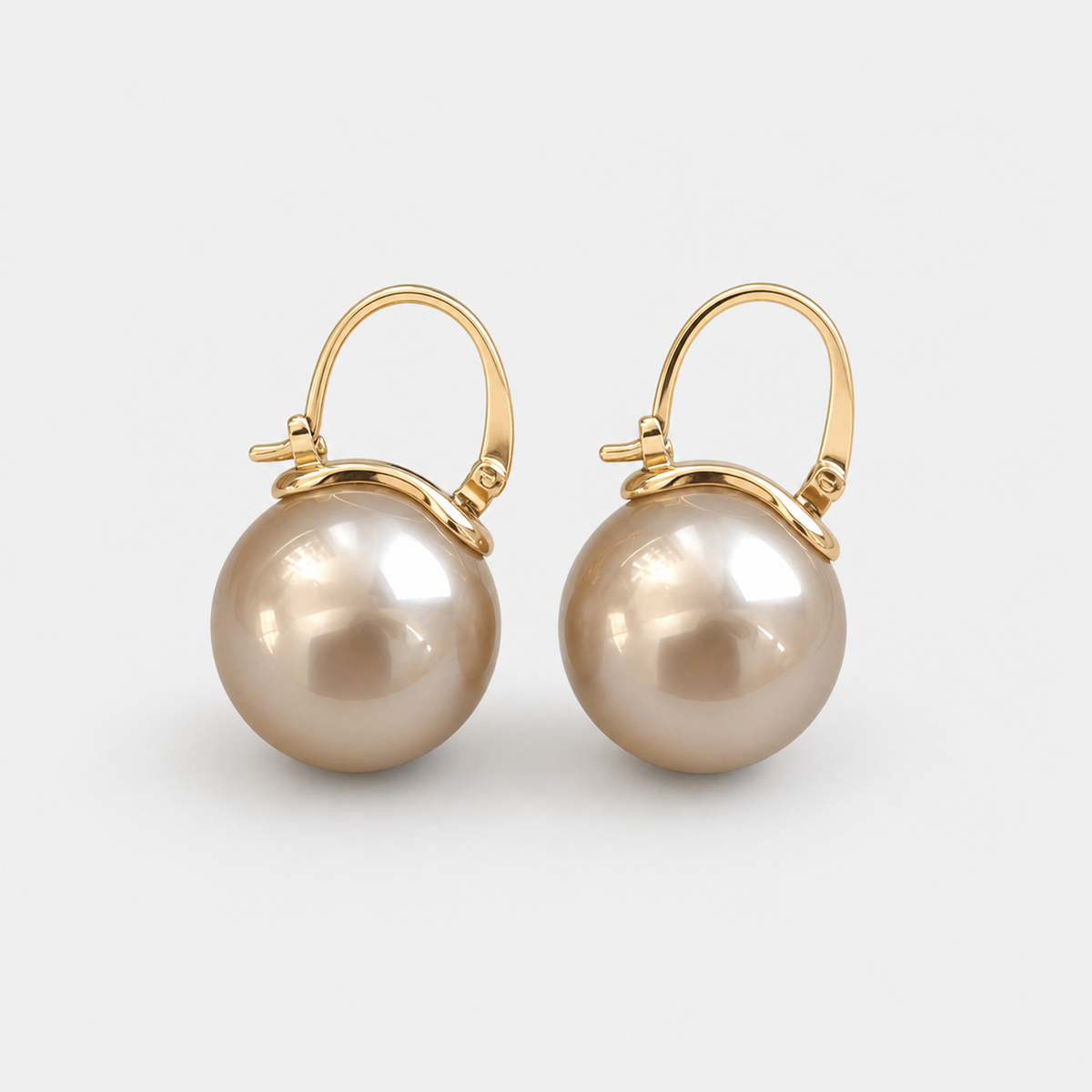 Golden Pearl Drop Hook Earrings