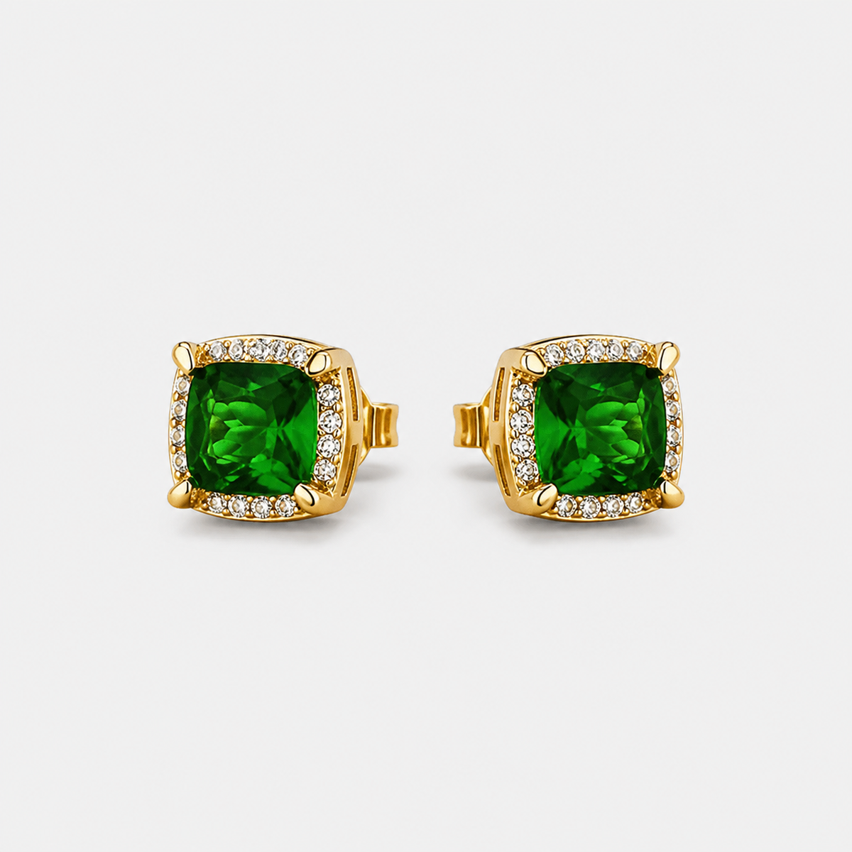 Halo Gold Stud Earrings
