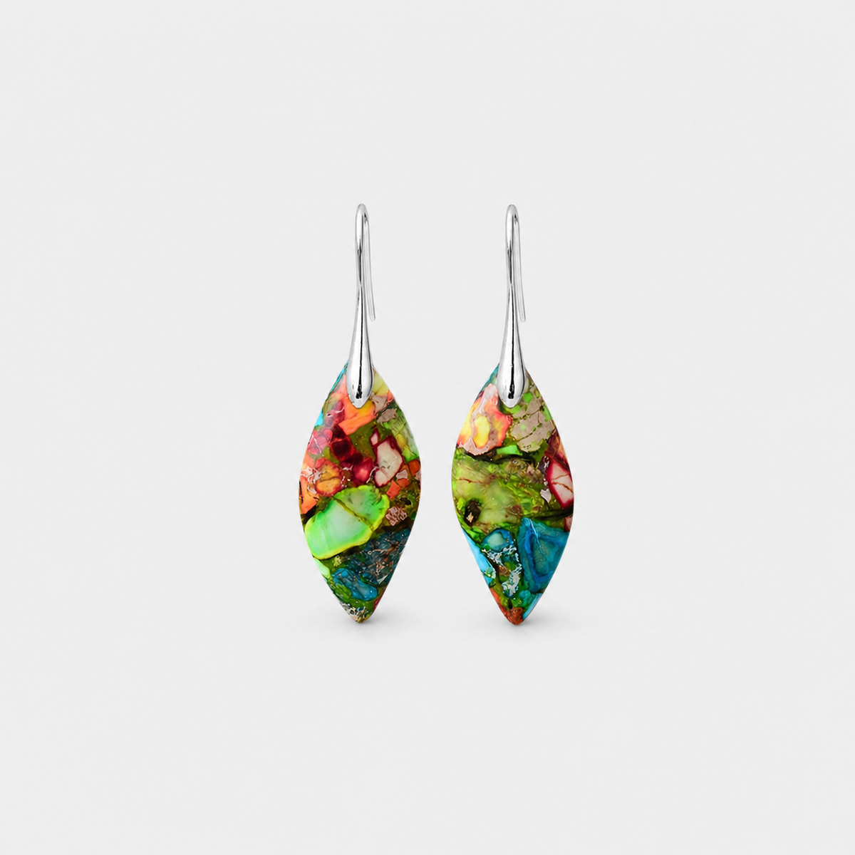 Bohemian Natural Stone Leaf Earrings