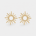 Classic Golden Sunburst Stud Earrings