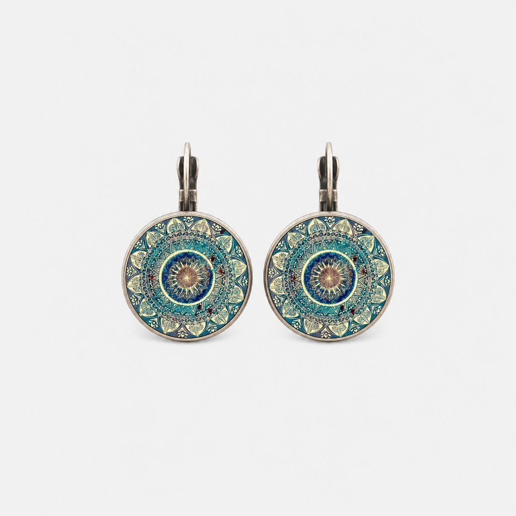 Mandala Time Gemstone Earrings