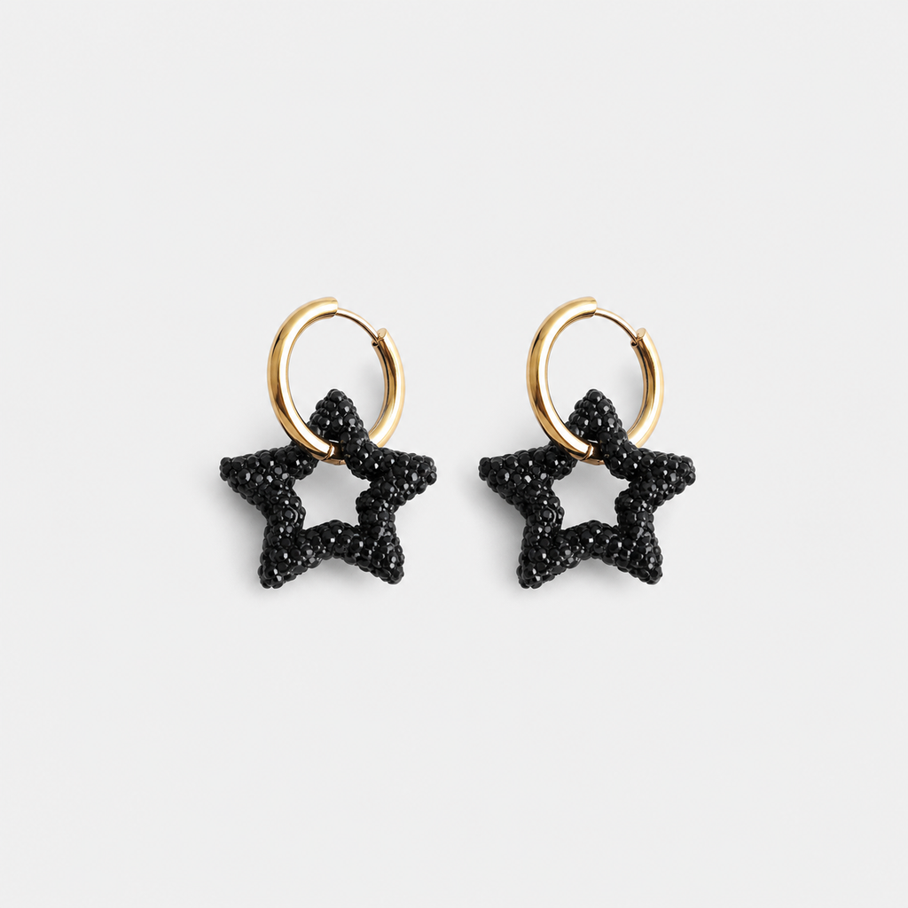 Toned Crystal Star Earrings