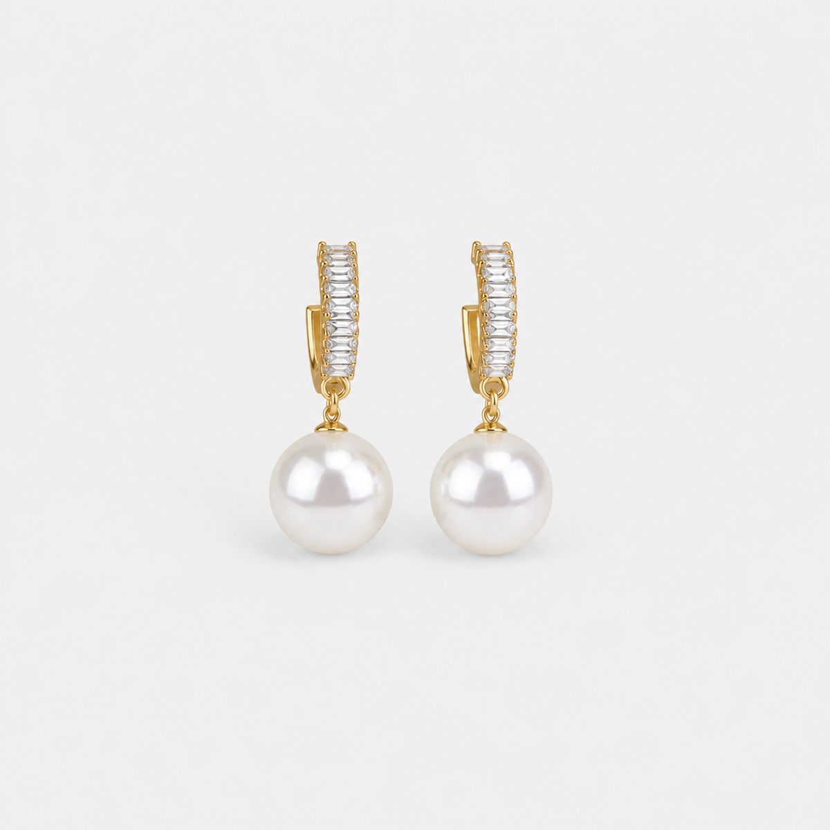 Elegant Pearl and Zirconia Earrings