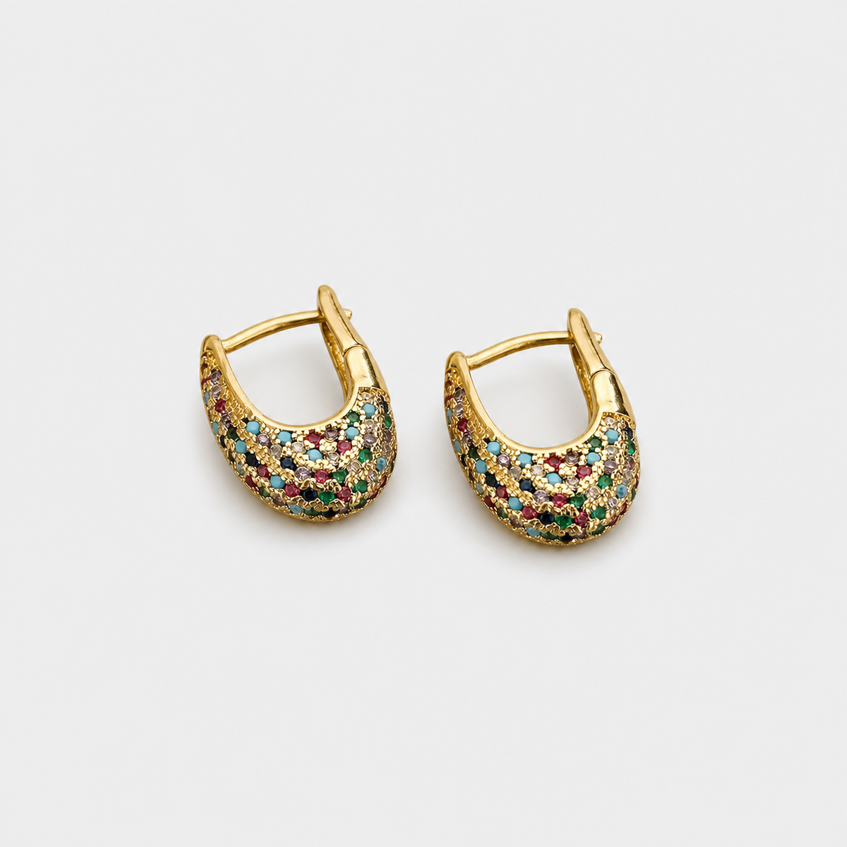Chic Colorful Crystal Inlay Earrings