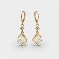 White Opal Dangle Earrings