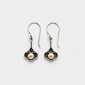 Boho Clover Pearl Silver Earrings