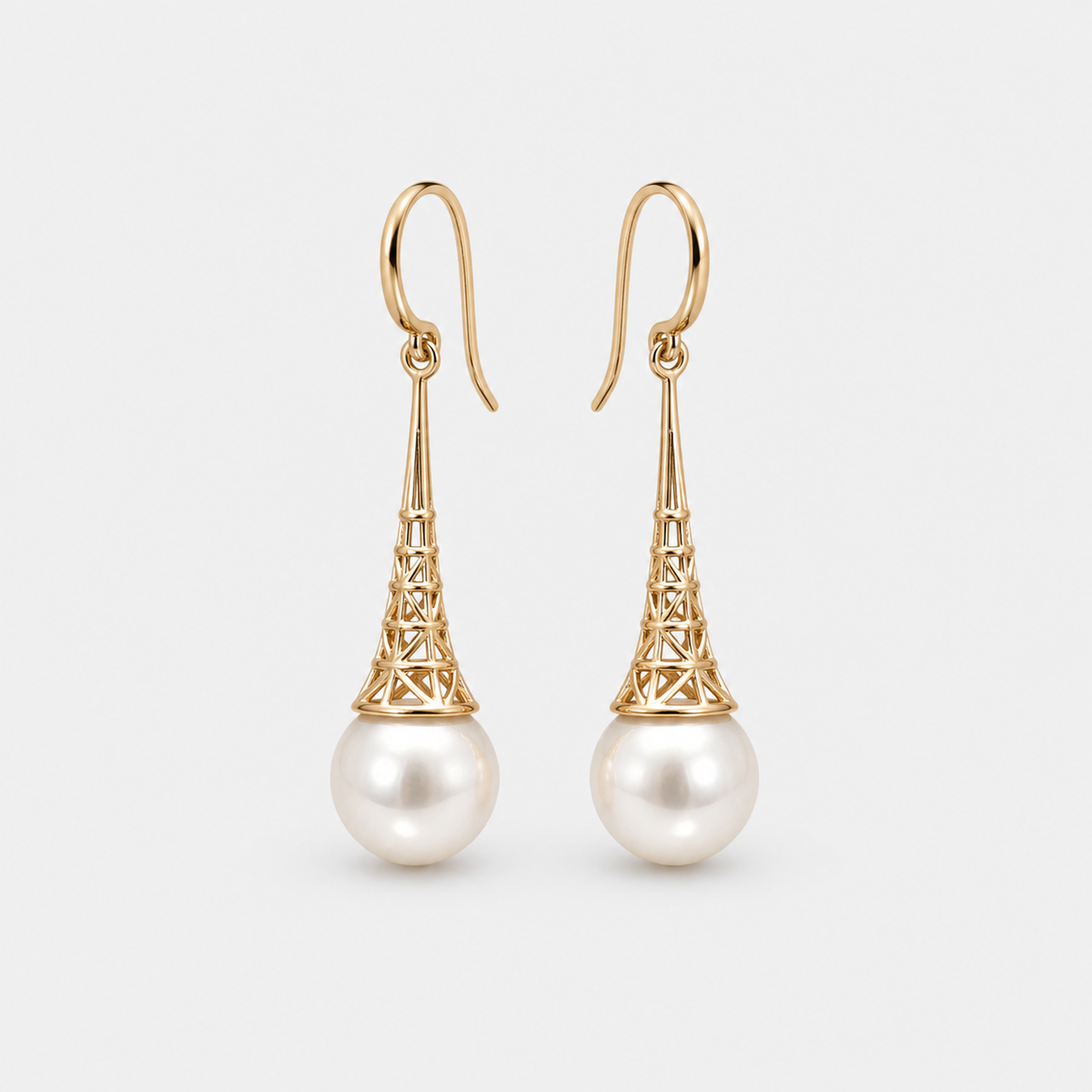 Gold Vintage Pearl Earrings