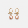 Elegant Pink Pearl Drop Earrings