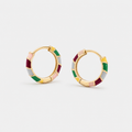 Chic Golden Enamel Earrings