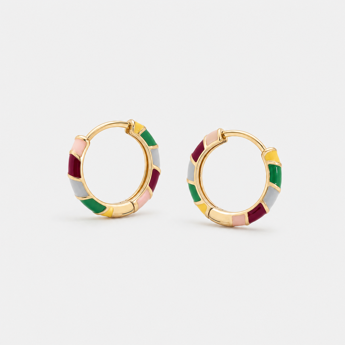 Chic Golden Enamel Earrings