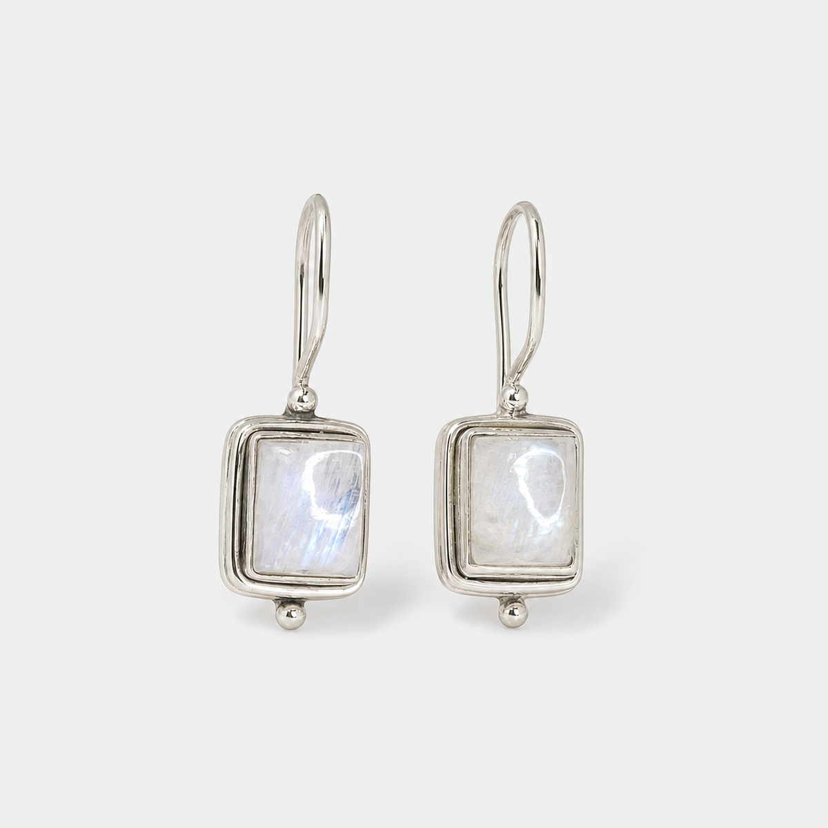 Lustre Square Moonstone Earrings
