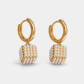 Golden Cube Drop Earrings