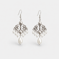 Pearl Chandelier Filigree Drop Earrings