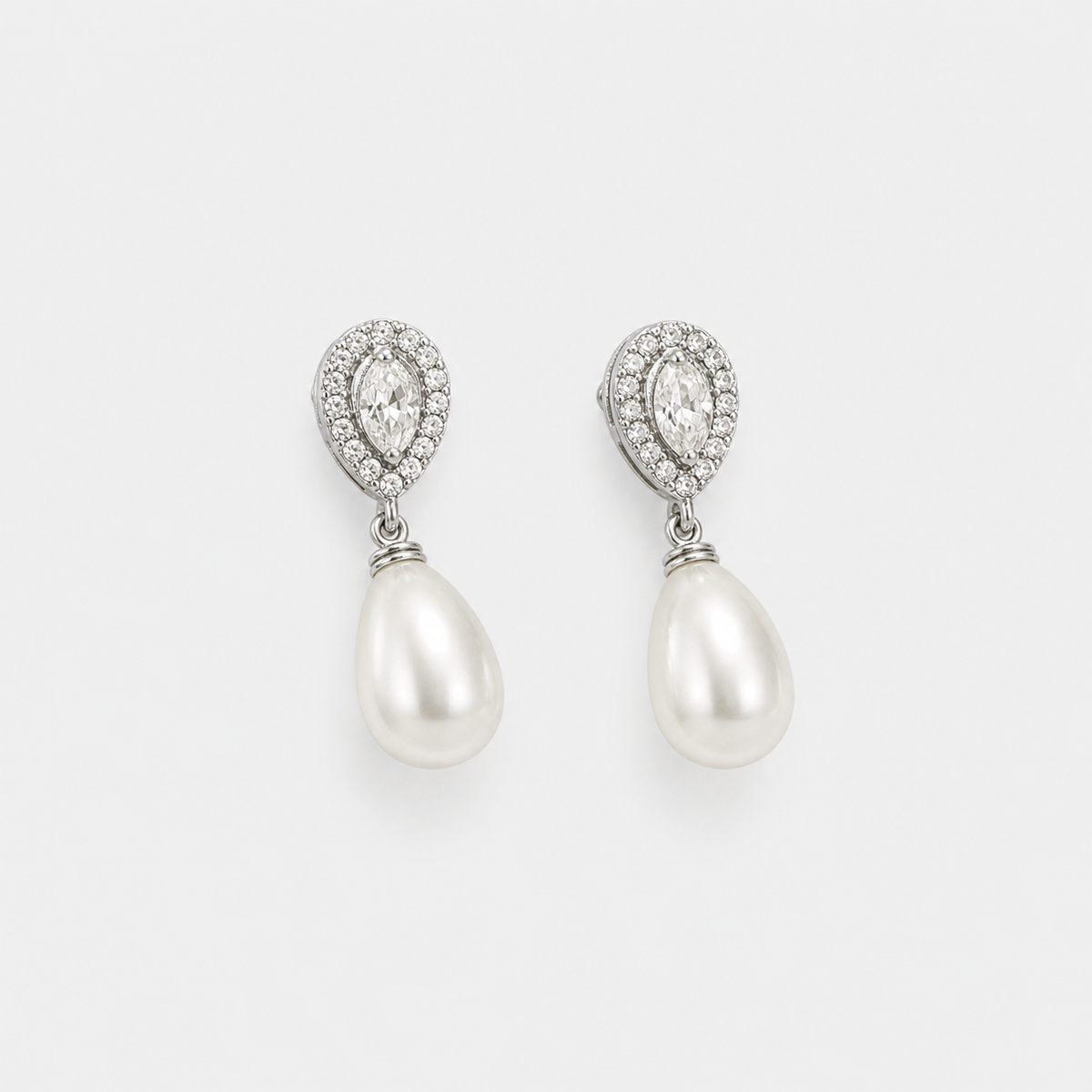 Teardrop Pearl Drop Earrings