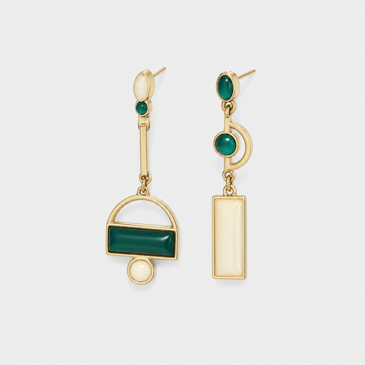 Emerald Geometry Statement Earrings