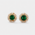 Royal Emerald Halo Earrings