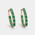 Savannah Hoop Emerald Earrings