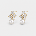 Fresh Water Pearl Blossom Cluster Drop Studs