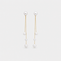 Pearl Chain Trio Drop Earrings