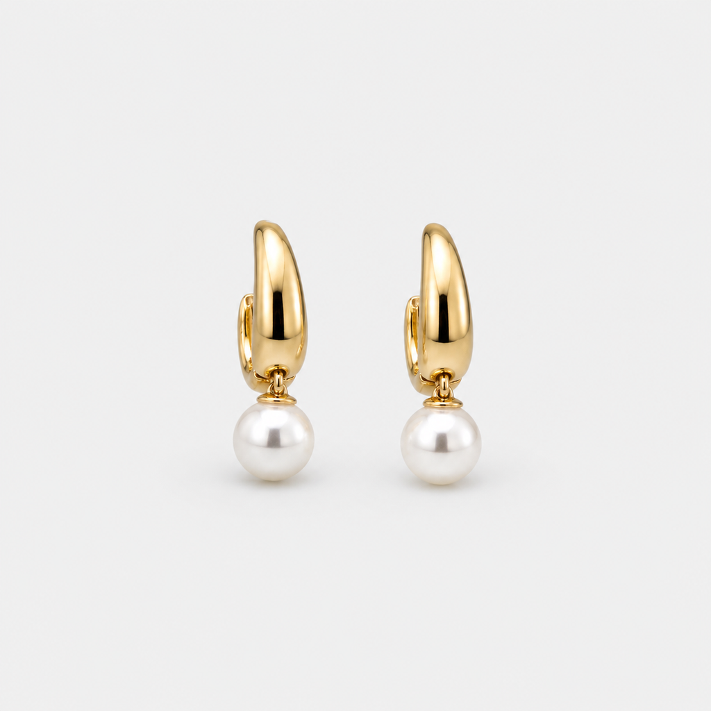 Small Gold Pearl Earrings