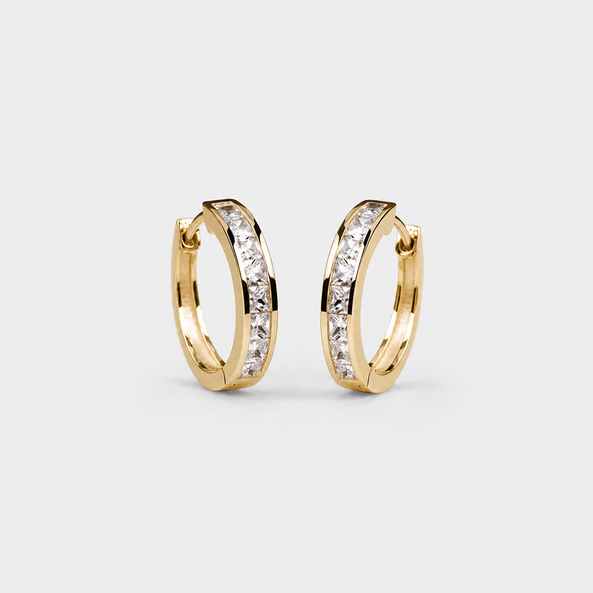Gold Crystal Hoop Earrings