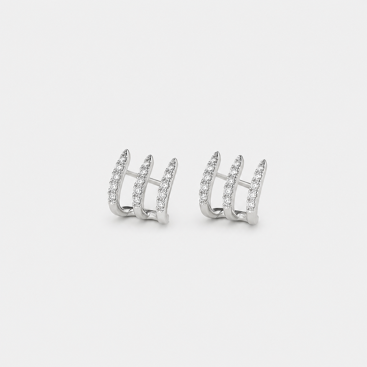 Elegant Rhinestone Three Claw Earrings