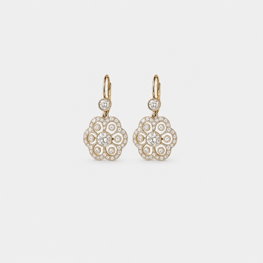 Crystal Mandala Retro Earrings