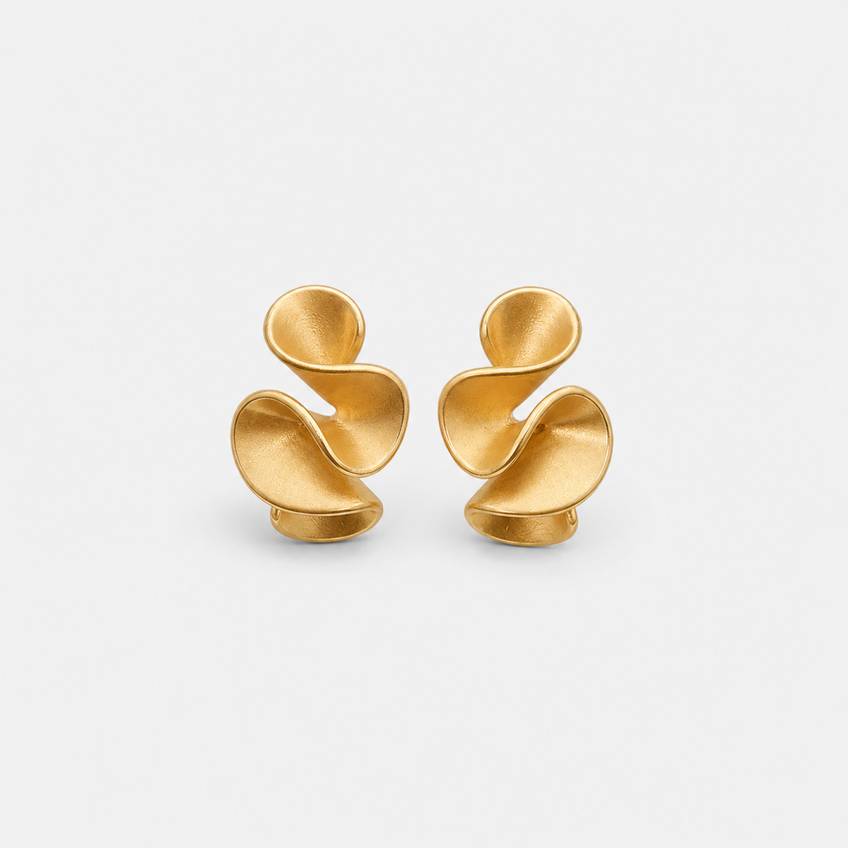 Sterling Silver Gold Flower Stud Earrings