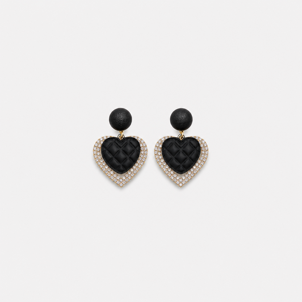 Black Heart Earrings