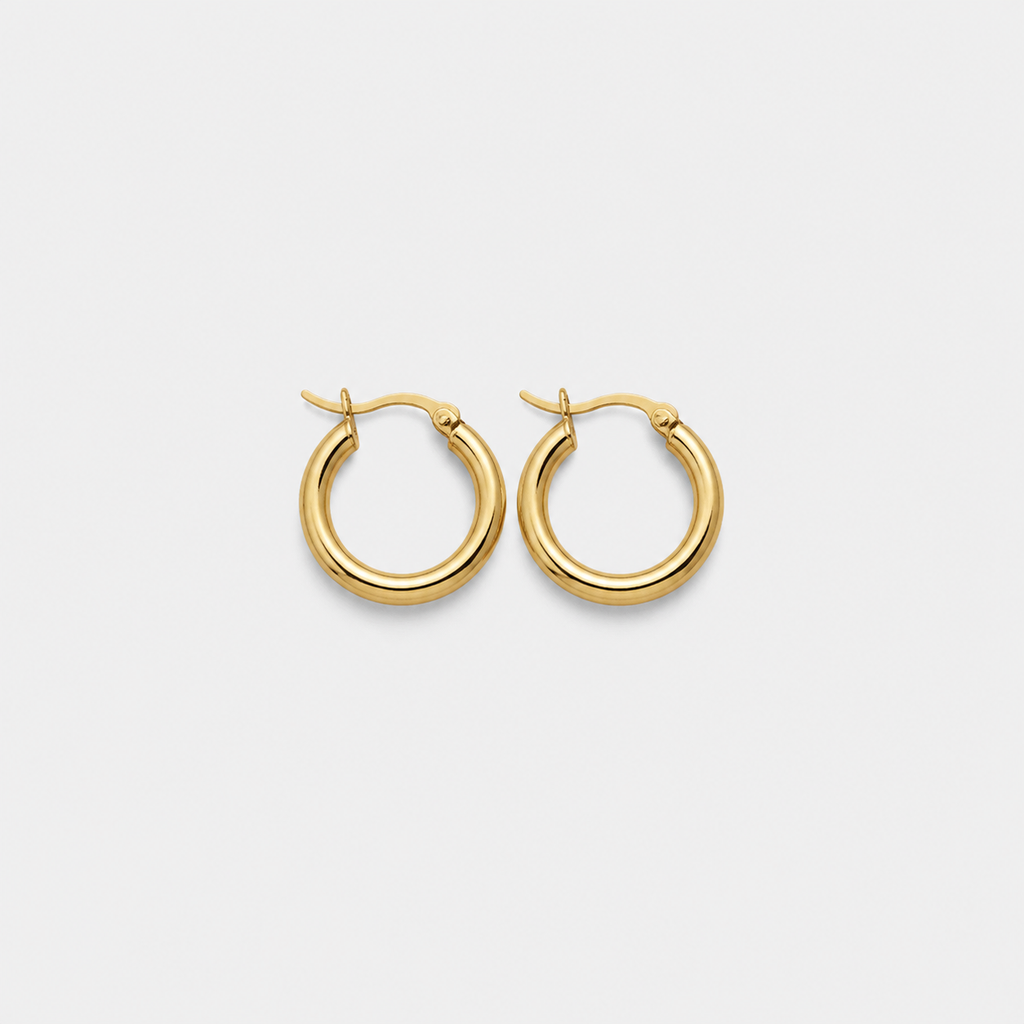 Polished Silver Classic Hoop Earrings