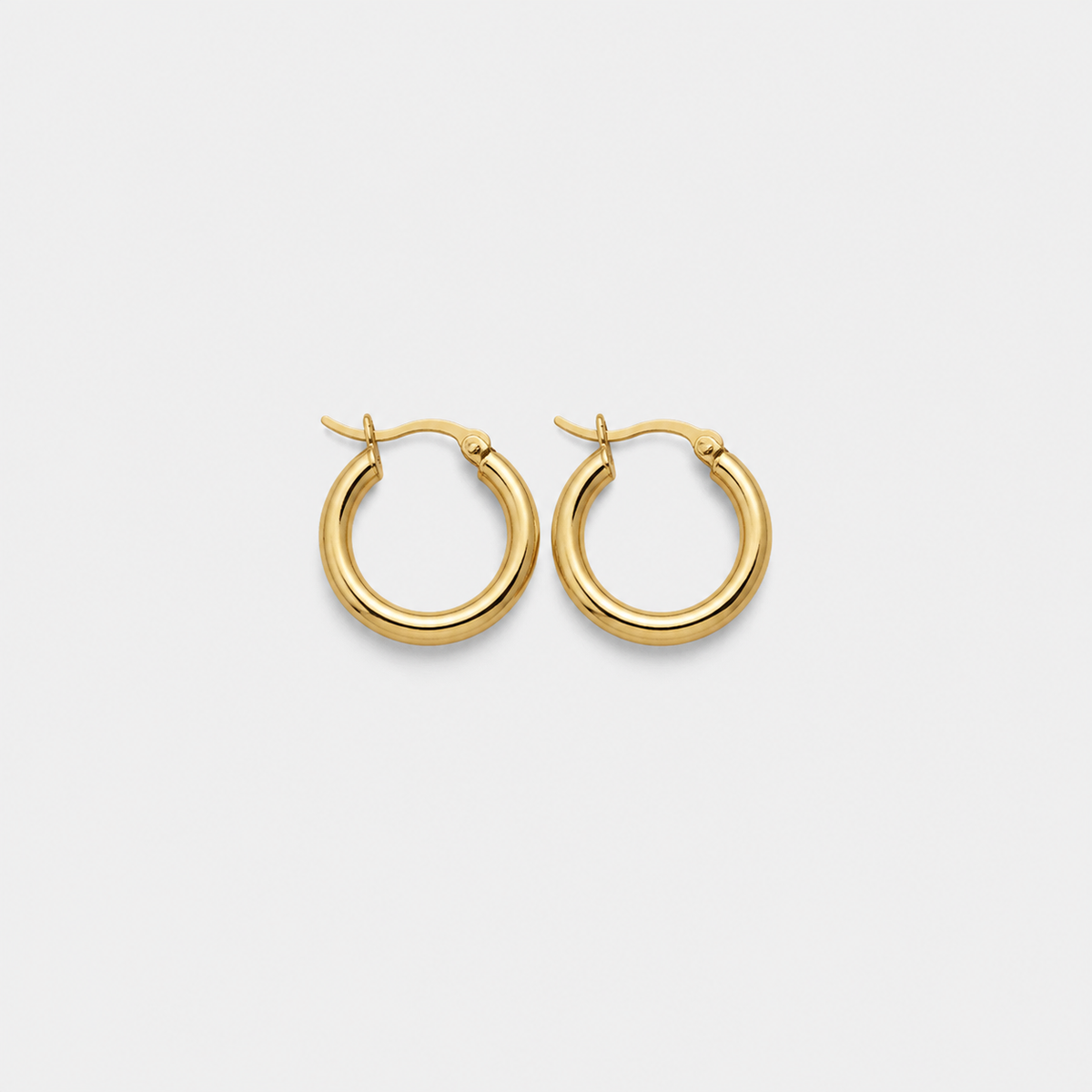 Polished Silver Classic Hoop Earrings