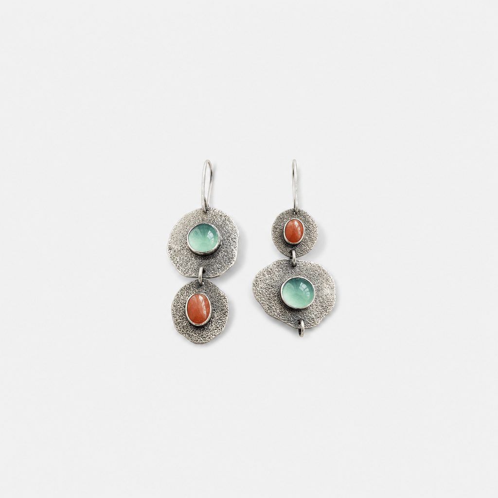 Classic Silver Earrings with Natural Vintage Design