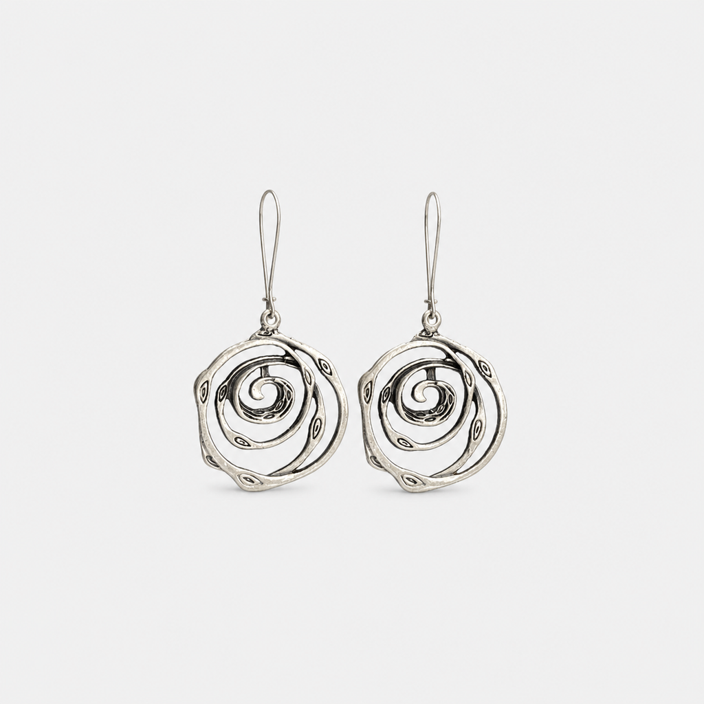 Vintage Silver Labyrinth Earrings