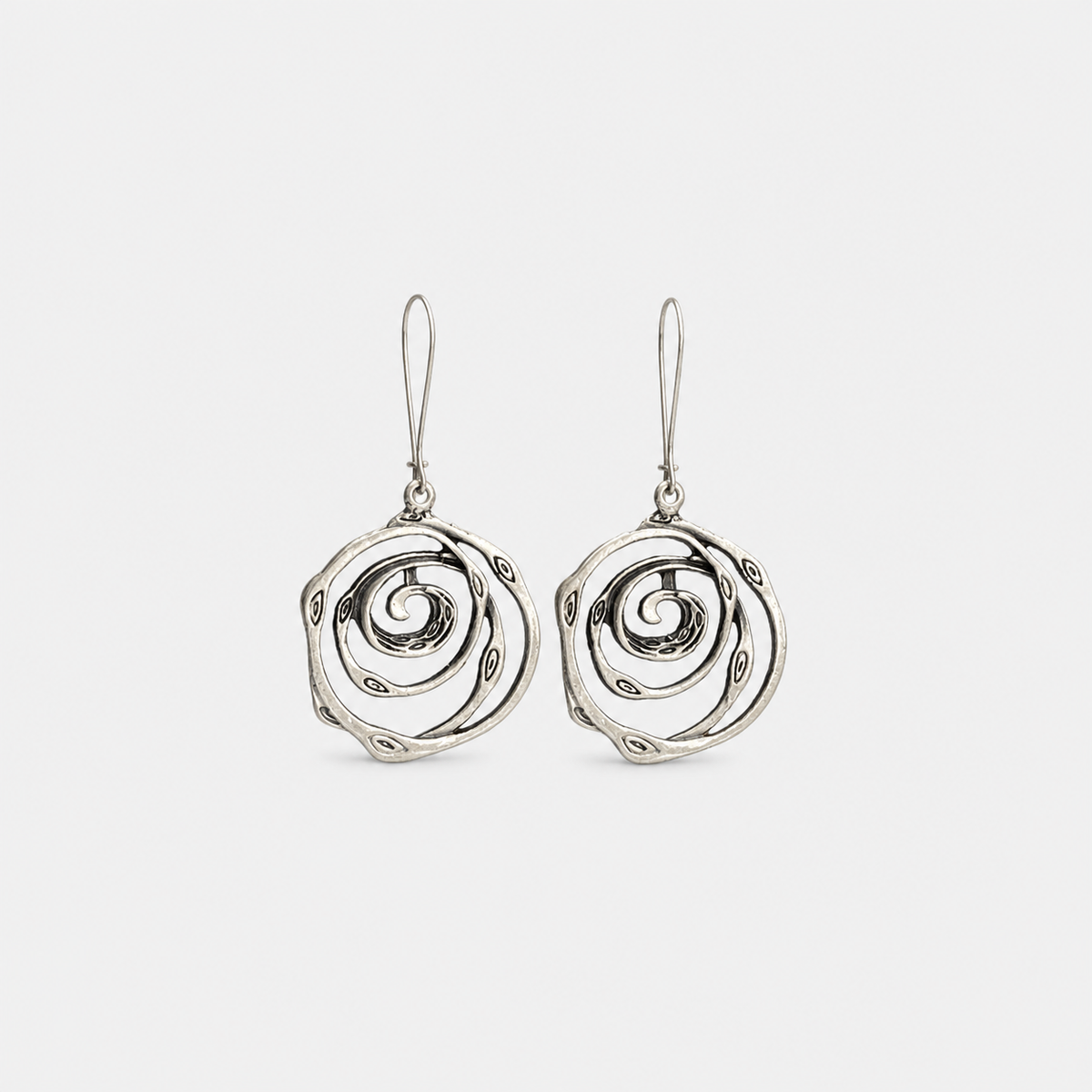 Vintage Silver Labyrinth Earrings
