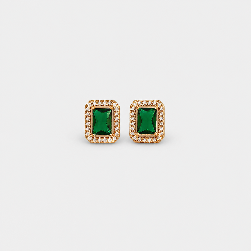 Emerald Gems Dangle Earrings