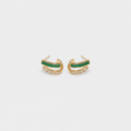 Emerald Double Hoop Earrings