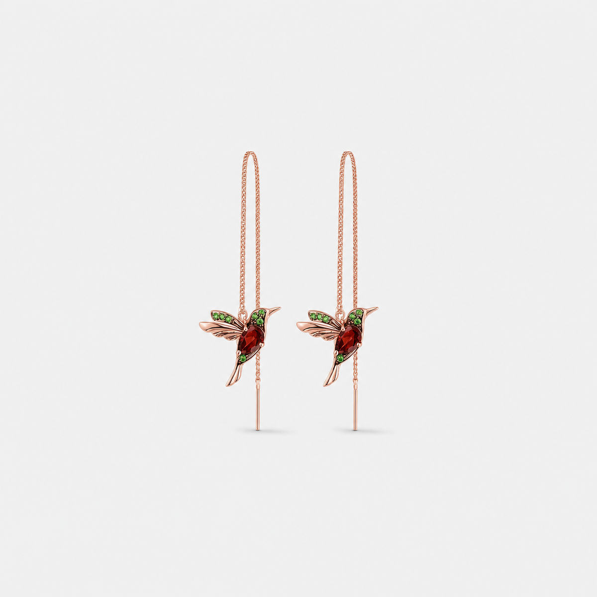 Hummingbird Gem Threader Earrings