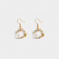 Bee Flower Gold Drop Earrings
