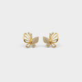 Butterfly Pavé Gold Stud Earrings