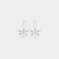 Silver Dragonfly Minimalist Drop Earrings